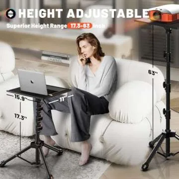 FOUR UNCLES Projector Tripod Stand, 23 to 63 Inch Laptop Tripod Adjustable Height, Portable Projecto...