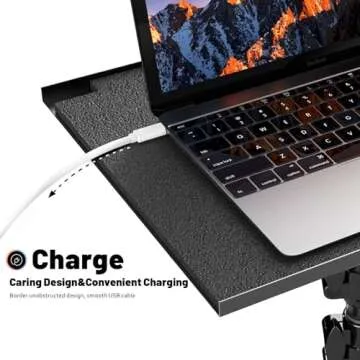 FOUR UNCLES Projector Tripod Stand, 23 to 63 Inch Laptop Tripod Adjustable Height, Portable Projector Stand for Outdoor Movies, DJ Racks Mount with Gooseneck Phone Holder, Apply to Stage or Studio