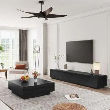 POVISON 78.74" Modern Solid Wood TV Stand with Storage, Fully Assembled, Large Entertainment Center ...