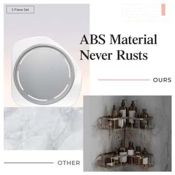 LAMU Corner Shower Caddy, 360° Rotating Organizer