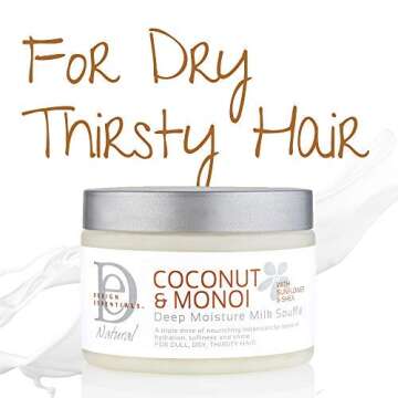 Design Essentials Deep Moisture Milk Souffle, Coconut & Monoi Collection, 12 Ounce