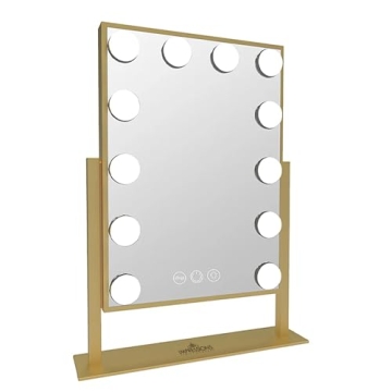 Impressions Vanity Hollywood Tri-Tone XL Makeup Mirror with 12 LED Bulbs, Vanity Dressing Mirror wit...