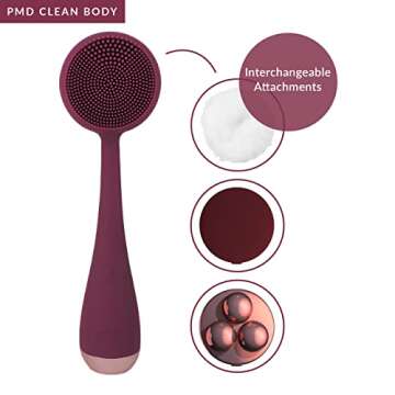 PMD Beauty Clean Body - Smart Body Cleansing Device with Silicone Brush & Three Interchangeable Atta...