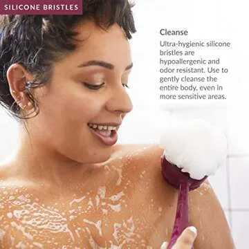 PMD Beauty Clean Body - Smart Body Cleansing Device with Silicone Brush & Three Interchangeable Attachments - Waterproof - SonicGlow Vibration - Cleanse,Exfoliate,& Massage Body