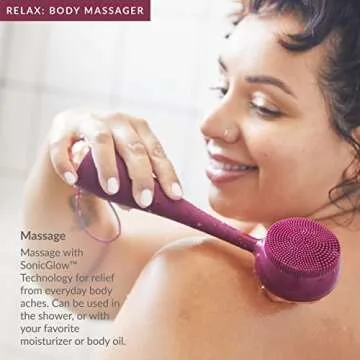PMD Beauty Clean Body - Smart Body Cleansing Device with Silicone Brush & Three Interchangeable Attachments - Waterproof - SonicGlow Vibration - Cleanse,Exfoliate,& Massage Body