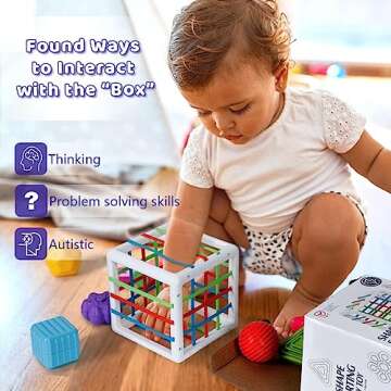 SEPHIX Montessori Toys Activity Cube Shape Sorter for 1 Year Olds