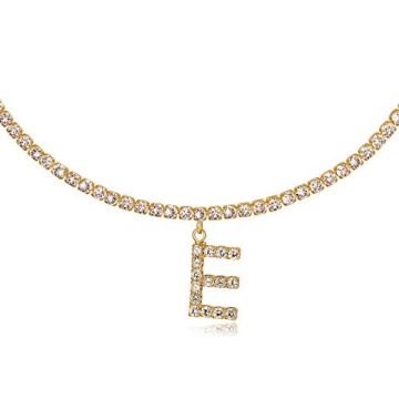 Stunning Letter E Necklace Gold Plated Initial Choker