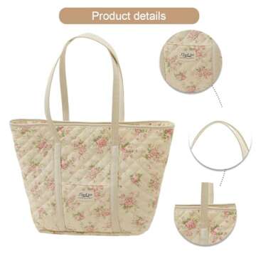 Stylish AZURAOKEY Floral Tote Bag for Women - Chic Design