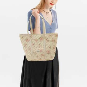 Stylish AZURAOKEY Floral Tote Bag for Women - Chic Design