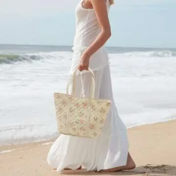 Stylish AZURAOKEY Floral Tote Bag for Women - Chic Design