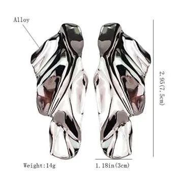 Stylish Lightweight Hammered Geometric Earrings for Women