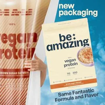 Be Amazing Vegan Protein Powder | 20g Plant-Based Protein with Prebiotics Fibers | Sugar-and-Gluten-...