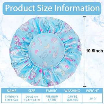 4 PCS Kids Satin Bonnet - Colorful Child Sleeping Caps for Natural Hair
