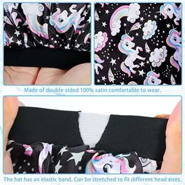 4 PCS Kids Satin Bonnets - Soft Silk Night Caps for Children
