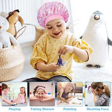 4 PCS Kids Satin Bonnets - Soft Silk Night Caps for Children