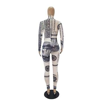 CLO ICOOL Women's Sexy Bodycon See Through Jumpsuit Long Sleeve Skinny Pants One Pieces Club Romper,White,Large