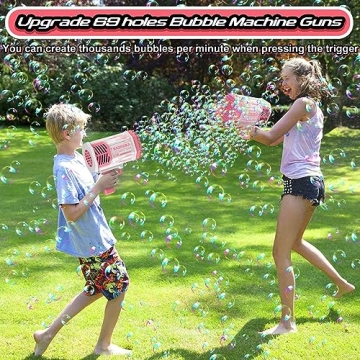 69 Holes Bubble Gun with Colorful Lights for Kids