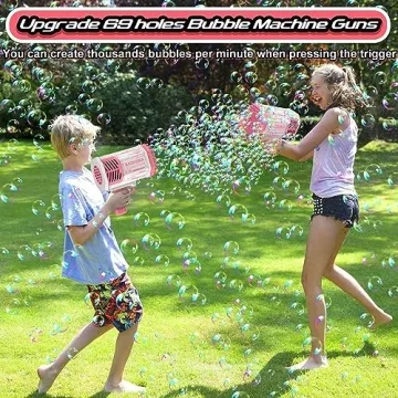 69 Holes Bubble Gun with Colorful Lights for Kids