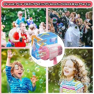 69 Holes Bubble Gun with Colorful Lights for Kids