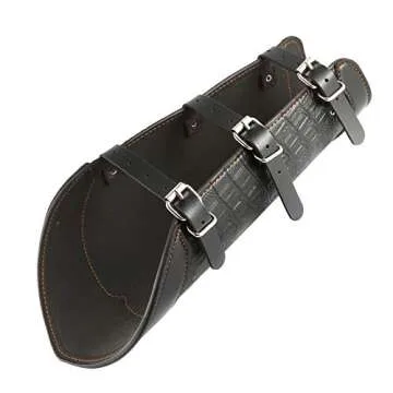 HZMAN Long Style Knights Leather Battle Arm Guard Bracers Medieval Armor Costume - Leather Armband Pair