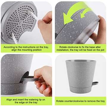 Ten-stone Self Watering Plant Pots Set for Indoor Use