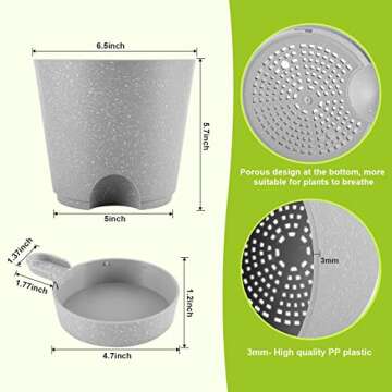 Ten-stone Self Watering Plant Pots Set for Indoor Use