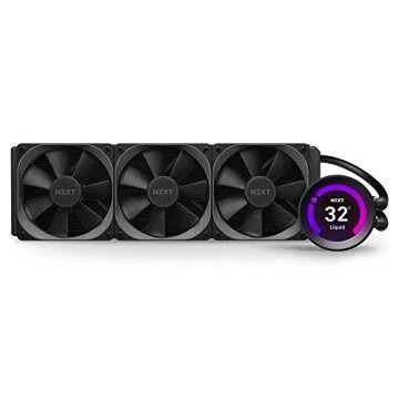 NZXT Kraken Z73 360mm - RL-KRZ73-01 - AIO RGB CPU Liquid Cooler - Customizable LCD Display - Improved Pump - Powered by CAM V4 - RGB Connector - Aer P 120mm Radiator Fans (3 Included) ,Black