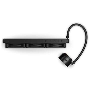 NZXT Kraken Z73 360mm - RL-KRZ73-01 - AIO RGB CPU Liquid Cooler - Customizable LCD Display - Improved Pump - Powered by CAM V4 - RGB Connector - Aer P 120mm Radiator Fans (3 Included) ,Black