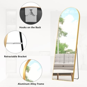 Stylish OICHA Arched Full Length Mirror for Home Decor