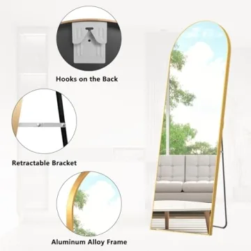 Stylish OICHA Arched Full Length Mirror for Home Decor