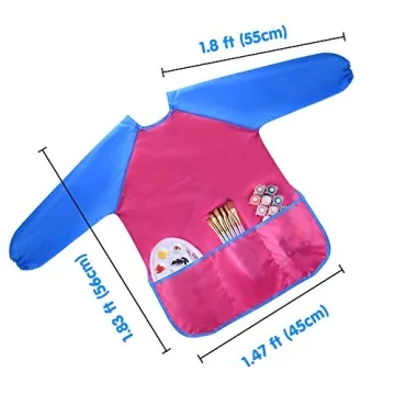 KUUQA Waterproof Kids Play Apron for Painting and Feeding
