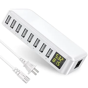 Slitinto 8-Port USB Charging Station with LCD Display