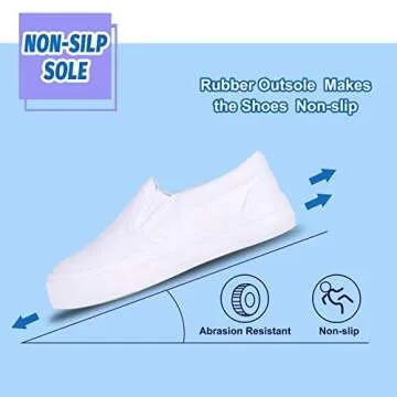 Kids Shoes Toddlers Canvas Sneakers Slip-on Comfortable Light Weight Skin-Friendly Causal Running Tennis Shoes for Boys Girls(Toddler/Little Kids/Big Kids) White/Twingore 7
