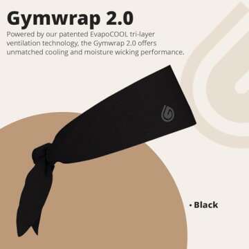 Gymwrap 2.0 by Gymwrap - Sweat-Wicking Workout Headband for Women & Men - Adjustable Headband for Sports, Running & Outdoors
