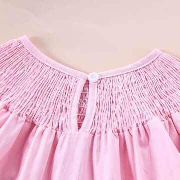 Toddler Baby Girl Outfit Love Heart Smocked Dress Vintage Princess Dresses Fall Winter Clothes (Pink, 12-18 Months)