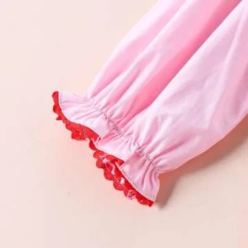 Toddler Baby Girl Outfit Love Heart Smocked Dress Vintage Princess Dresses Fall Winter Clothes (Pink, 12-18 Months)