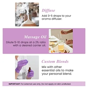 100% Pure Lavender Essential Oil for Diffuser & Aromatherapy