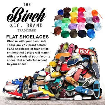 Birch Flat Shoelaces - 27 Colors & 4 Lengths for All Shoes
