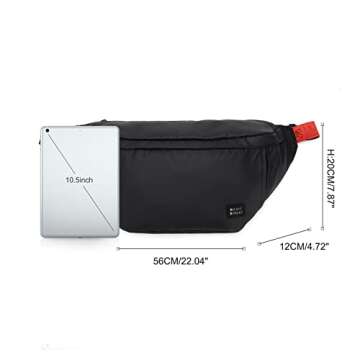 Large Crossbody Fanny Pack for Women Men,Waterproof Waist Bag Pack with Adjustable Strap & 5-Zipper ...