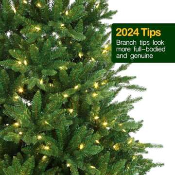 Hykolity 6.5 ft Prelit Christmas Tree with LED Lights