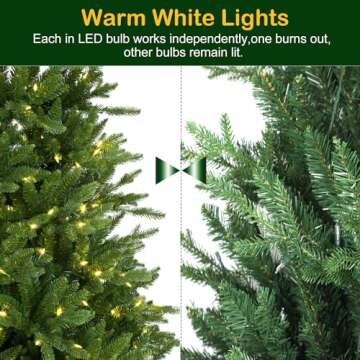 Hykolity 6.5 ft Prelit Christmas Tree with LED Lights
