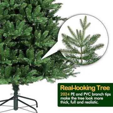 Hykolity 6.5 ft Prelit Christmas Tree with LED Lights