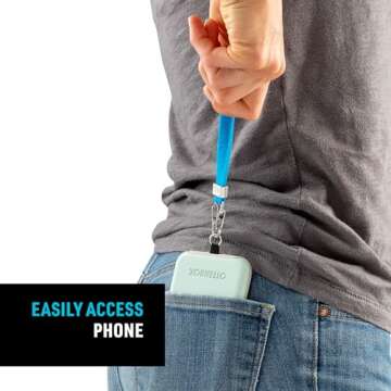 Nite IZE Hitch Phone Anchor & Stretch Strap - Phone Anchor & Adjustable Strap for Drop Protection & Convenience - Cell Phone Lanyard - Blue