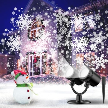 Christmas Snowflake Projector Lights Outdoor - Dual-Head 2024 Model for Festive Decor
