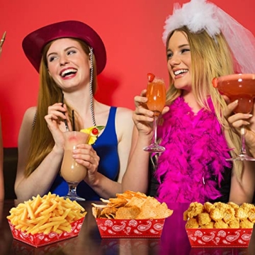 Junkin Cowboy Party Supplies - 30 Pcs Red Bandana Trays