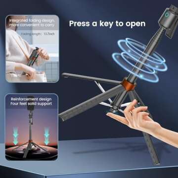 Face Tracking Tripod: 70" for Video & Streaming