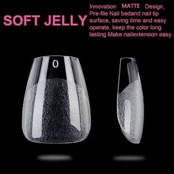 UNA GELLA 504PCS Extra Short Gel Nail Tips Coffin Shape - Pre Etched Glue On Fake Nails No C Curve For Women Acrylic Press On Nail Extension Full Cover At Home