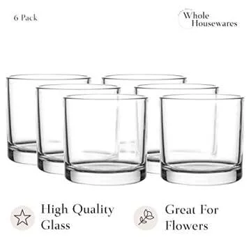 Elegant Glass Cylinder Vases - 4"x4" Set of 6