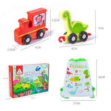 Aykzaqe Train Set Toddler Toys for 2 3 4 Year Old Boys Toys,Wooden Toy Train Dinosaur Toys for Kids ...