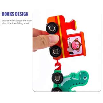 Aykzaqe Train Set Toddler Toys for 2 3 4 Year Old Boys Toys,Wooden Toy Train Dinosaur Toys for Kids 2-4,Educational Toys Learning Toys Montessori Toys for 2 3 4 Year Old Girl Toys